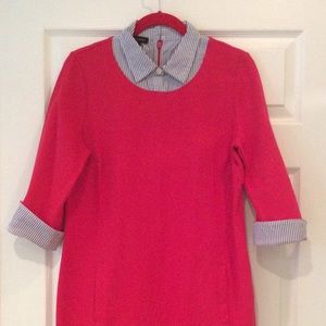 Talbots Red Dress with faux collar.NWT